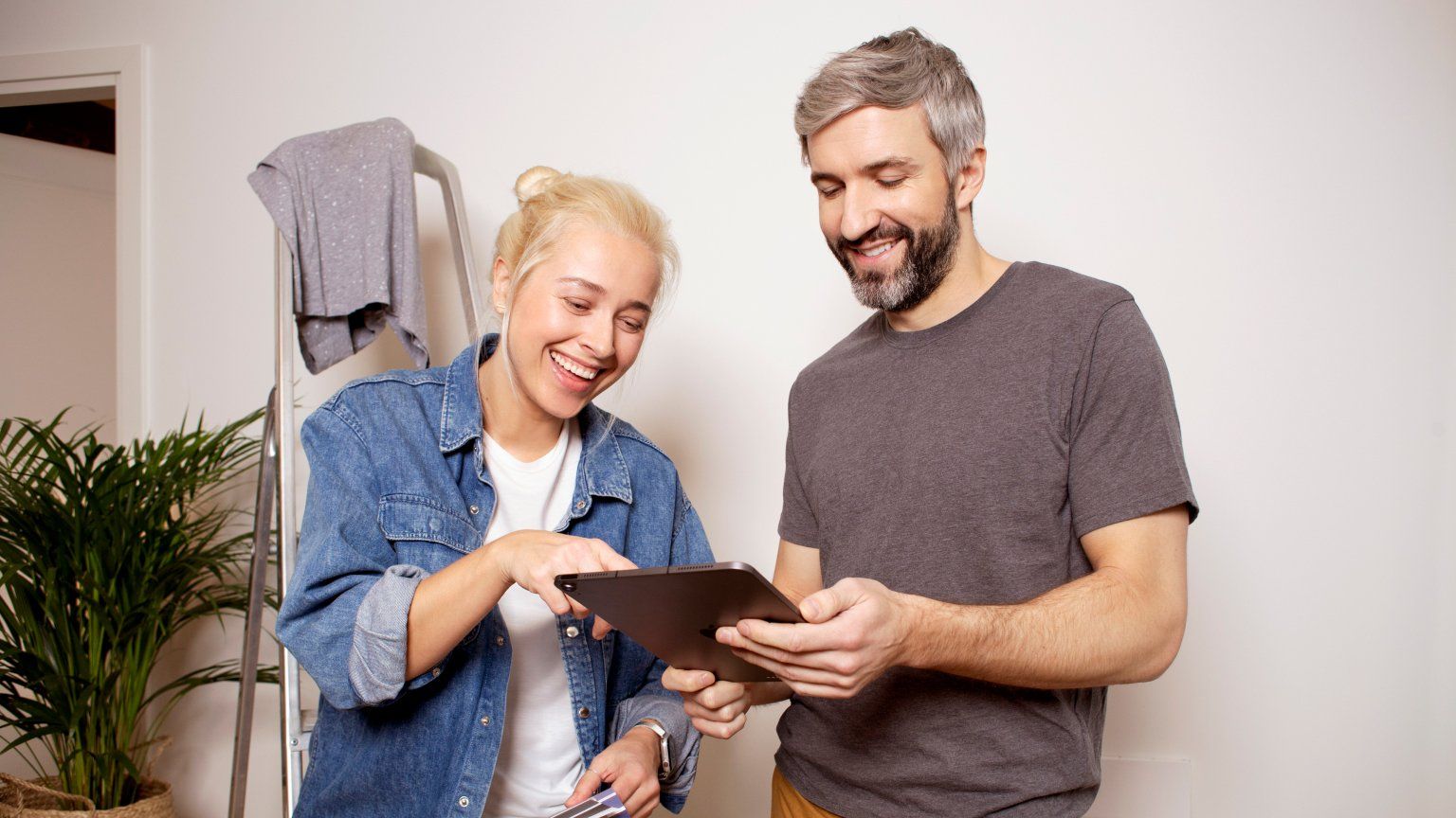 couple with tablet