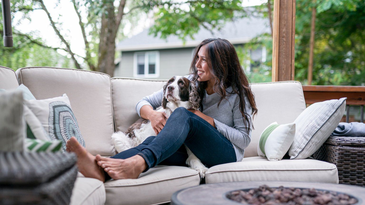 woman with dog